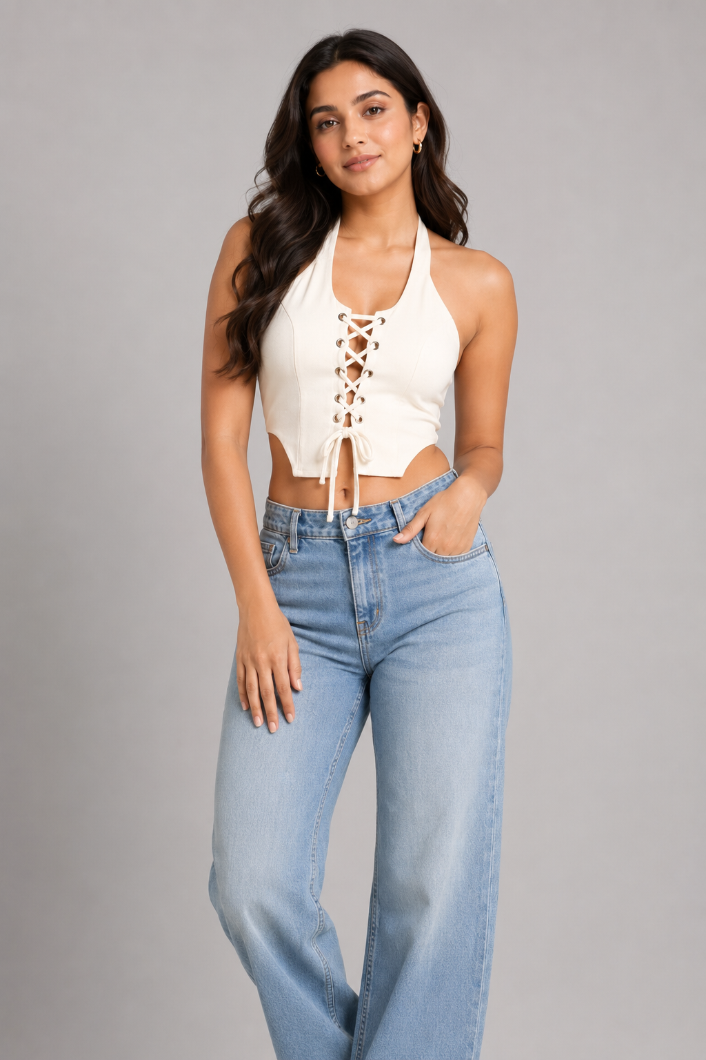 Aryana Lace Up Halter Top