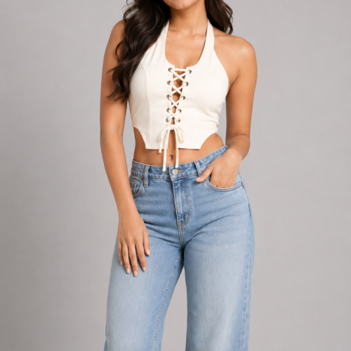 Aryana Lace Up Halter Top